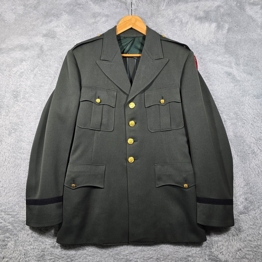 Vintage US Army Green Dress Uniform Jacket Coat Gold Buttons‎ Menswear